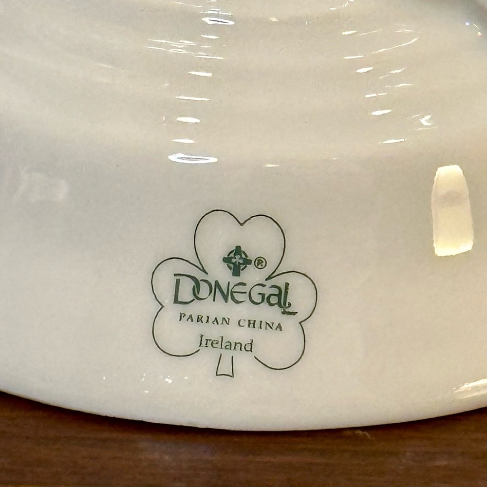 🌟4xHP🌟☘️VTG 1988-98 Donegal Parian China Shamrock Pattern Emerald Isle Clock - Picture 8 of 9